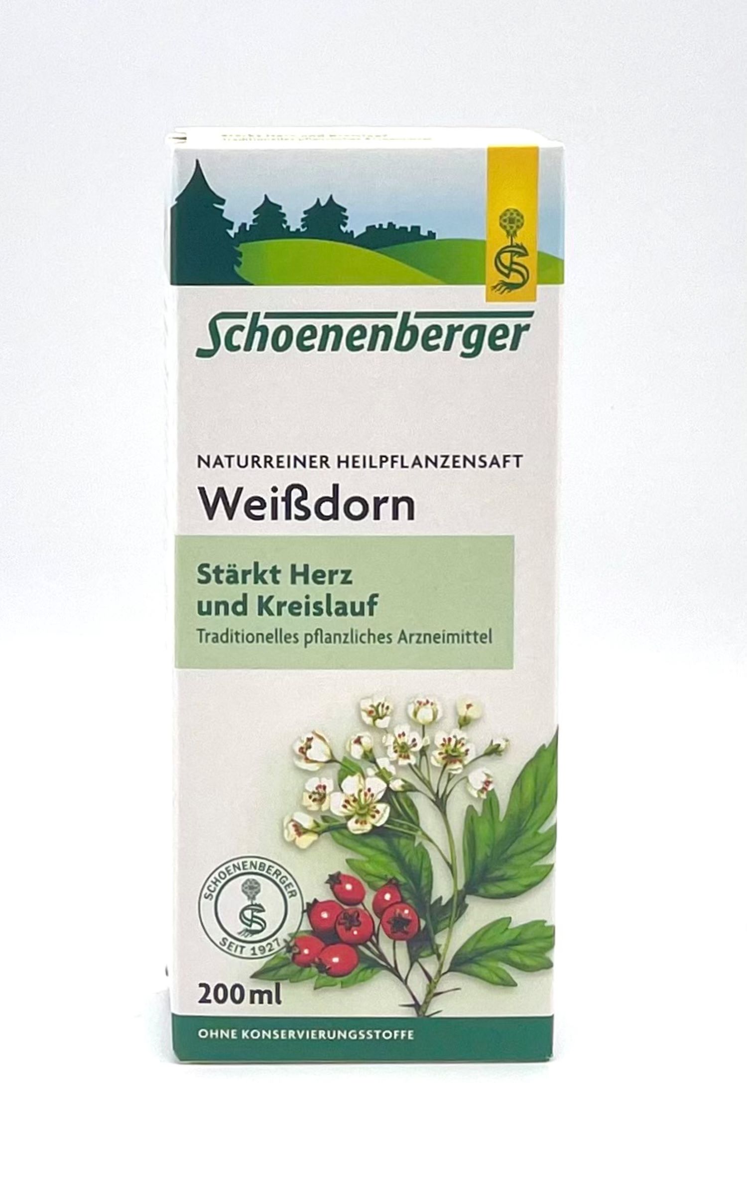 Schoenenberger Weißdorn Naturreiner Heilpflanzensaft 200ml  